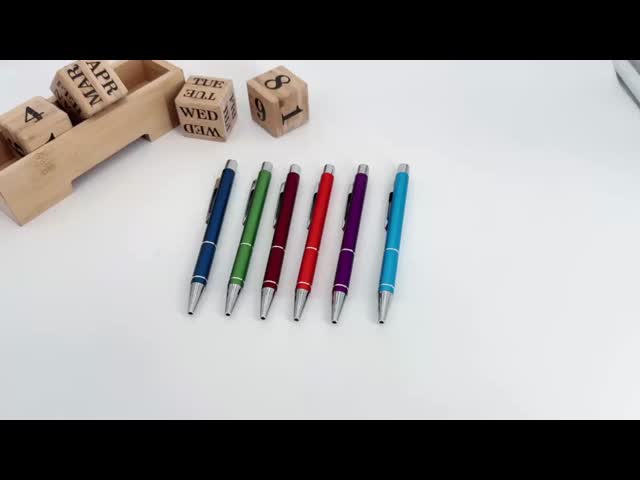 Aluminum Barrel Press Metal Ball Pen 1.0mm Matt Aluminum Ballpoint Pen Non-slip Grip
