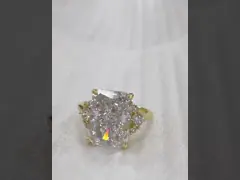 18K Gold Plated Main Stone CZ Vintage Wedding 925 Sterling Silver Ring for Girls