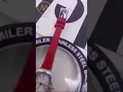 Modern Leather Strap Quartz Wrist Watch With 30 Meters Water Resistance