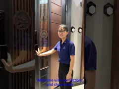 OEM Stainless Steel Entrance Door Golden Powder Coated Metal Exterior Doors