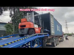 Green Hydraulic Dock Ramp Portable Truck Loading Ramp For Handling Cargo