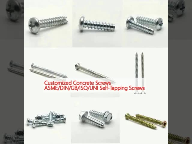 Customized Concrete Self Tapping Screws ASME/DIN/GB/ISO/UNI Standard