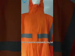 Orange SMS 56GSM Tyvek Coverall with Reflective Tape Waist Style without Shoe Cover