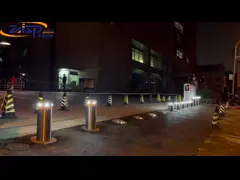 Mitred Top Automatic Rising Bollards With LED Lights