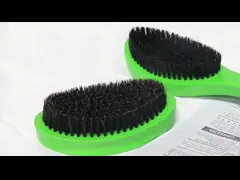 Medium Hard Boar Bristle 360 Wave Brush Bend Curve Green Hairbrush Custom Logo