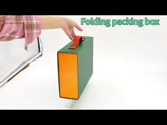 Luxury Customized  Cardboard Magnet Folding Packaging Boxes with handle For Foldable Magnetic Gift Box