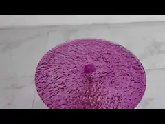 Purple Glasss Top Unique Design Shiny Finish Stainless Steel End Table Gold Metal Base
