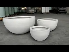 Waterproof And Fireproof White Fiberclay Planter Perfect For Outdoor Sanctuary