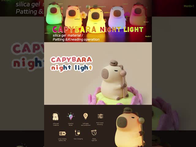 可愛いシリコン カピバラ 夜灯 子供の夜灯 ギフトUSB 充電可能な動物 シリコン 夜灯