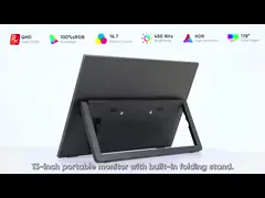 Portable Gaming Monitor for Laptop PS5 13.3 inch 1200 1 Contrast Ratio 100% sRGB Color Gamut and HD USB Type-C Interface