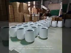 China Wholesale Round Shape Fiberglass Flower Pots GRP Planter Box For Outdoor Indoor Decor