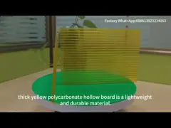 Weather Resistant Impact Resistant Yellow 4mm PC Hollow Sheet High Performance Material For Construction Industrial