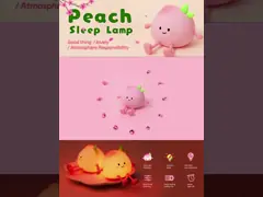 2024 New Creative Peach Shape Night Lamp Soft Silicone 7 Color Changing Eye Care Night Light For Children Gifts Desk Lamp