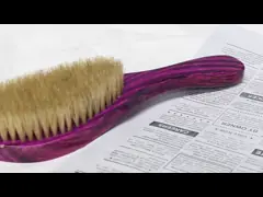 Natural Beech Wooden Premium Wave Brush With Boar Bristle / Nylon