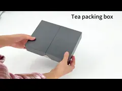 Customized Double Door Tea Packaging Box Black Specialty Paper Magnetic Closure Tea Gift Cardboard Box