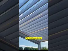 Outdoor Garden Villa Courtyard Pavilion with Louver Turning Aluminum Alloy Veneer Roof Pergola