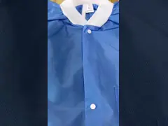 Protective Polypropylene SMS Disposable Lab Coat Blue with Pockets