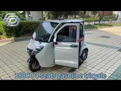 Wholesale Customized Closed Passenger Motorized Tricycle 180cc Fuel Gasoline Ticycle 3 Wheel Motorcycle