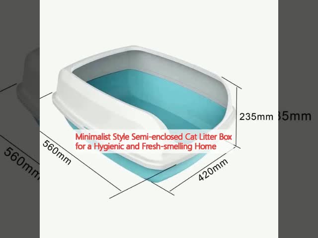 Household Semi Closed Litter Box PP PET Small Covered Cat Litter Box