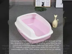 Household Semi Closed Litter Box PP PET Small Covered Cat Litter Box