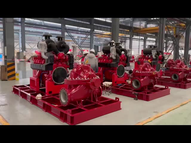 Красный скид 250ГПМ установил пакет пожарного насоса с электрическим/двигателем дизеля