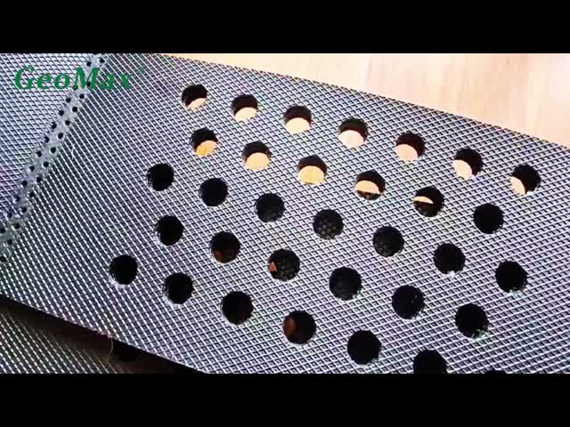 ODM プラスチック グラウンドグリッド HDPE ジオセル テクスチャ 穿孔 ベース安定化 GM150-712 ブラック ASTM 標準