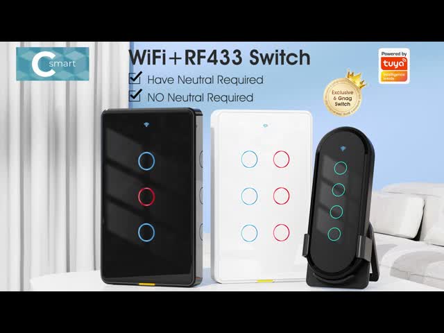 トゥヤ WiFi スイッチ タイムリング 6 ギャング 音声アプリ アレクサ グーグル ホーム 無線ワイヤ WiFi RF433 USライト スイッチ スマートホーム