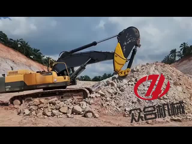 硬い砂 硬い岩 掘削機 岩ブーム 採掘作業 猫 jcb コマツー