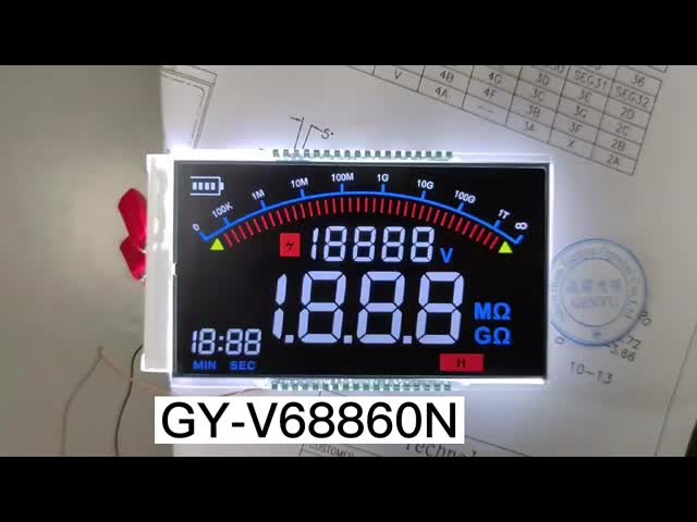 ブラック画面 カラーセグメント VA LCD ディスプレイ