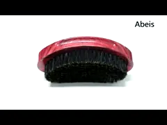 Red Woodgrain 360 Wave Curve Brush Abeis Custom Logo PU Paint Boar Bristle Palm