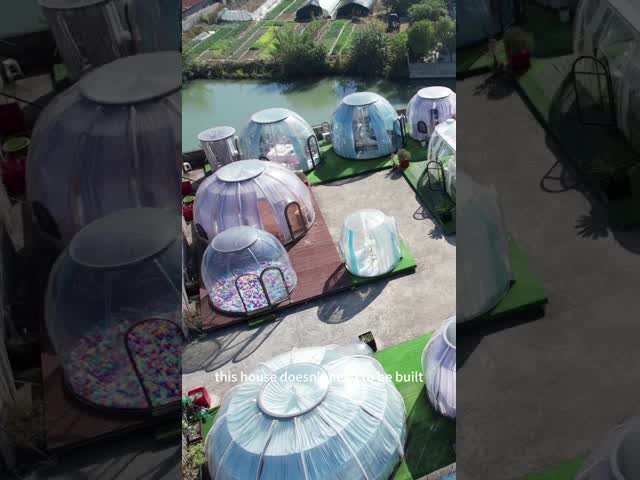 New Design Polycarbonate Dome Tent Modular Prefab PC Double Bubble Dome House For Resort