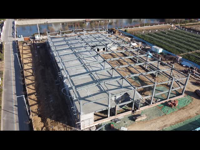 床のコーティングとスパンの鉄骨構造の倉庫の建築構造をきれいにして下さい