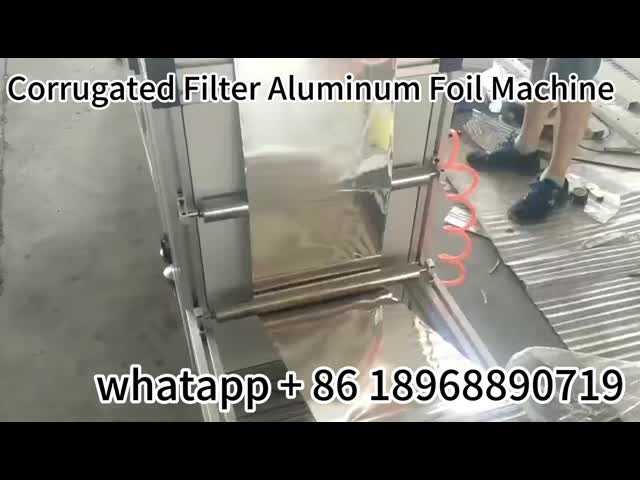 Corrugated Filter Aluminum Foil Machine 350mm Width 1000mm Coil Diameter video