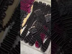 Virgin human hair deep wave natural black and 99J color hair bundles with closure