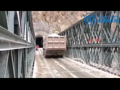HD200 Temporary Prefabricated Car And Pedestrian Steel Bailey Bridge High Strength
