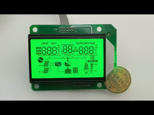 5.0V Custom Segment LCD Display HTN Positive Green Backlight Inverter LCD Display