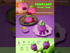 Vegetables Small Eggplant Silicone Lamps USB Rechargeable Bedroom Bedside Pat Night Lights For Gifts