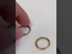 Simply Rose Gold 8mm Hinged Huggie Small Hoop Stainless Steel Earrings For Graduation