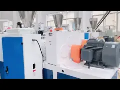 Computerized Plastic Profile Extrusion Machine with 65mm Screw Sjsz 55/120 Twin Conical Extruder