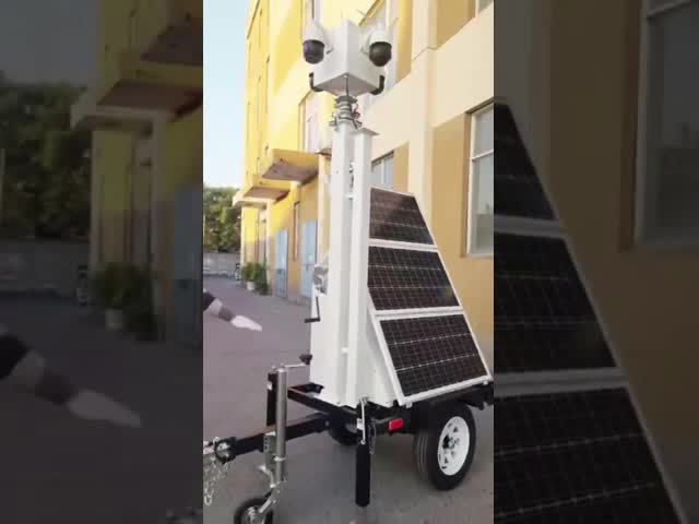 カスタマイズされたカラー ソーラー セキュリティ 監視 3*100 ワット ソーラー パネル 小型 トレーラー 企業 公園 監視