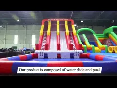 Outdoor Riesiges Sprunghaus Erwachsene Kinder PVC-Rutsche Mit Pool Aufblasbarer Wasserpark Für Spaß Vergnügungspark