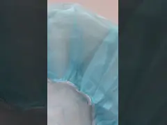 Nonwoven PP Round Bouffant Cap For Food Industry And White Blue Red Pink Hair Elastic