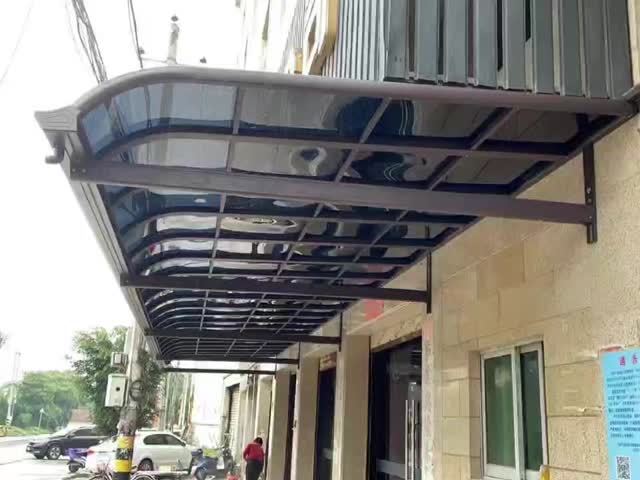 Túnel de apoio de alumínio com telhados de chapa de policarbonato