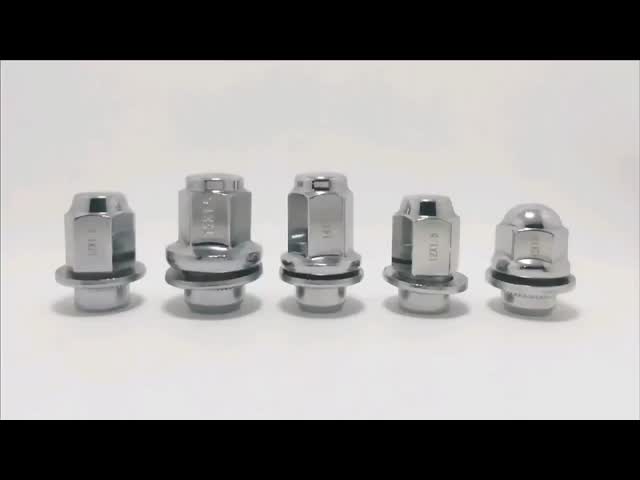 M12x1.25 スペーサークローム付きヘックスホイールラグナッツ