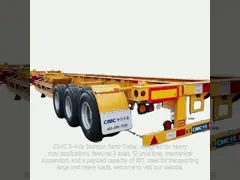 CIMC 2/3 Axles 12 Units Tires 12400*2480*1560mm Mechanical Suspension 60T Payload Skeleton Semi Trailer