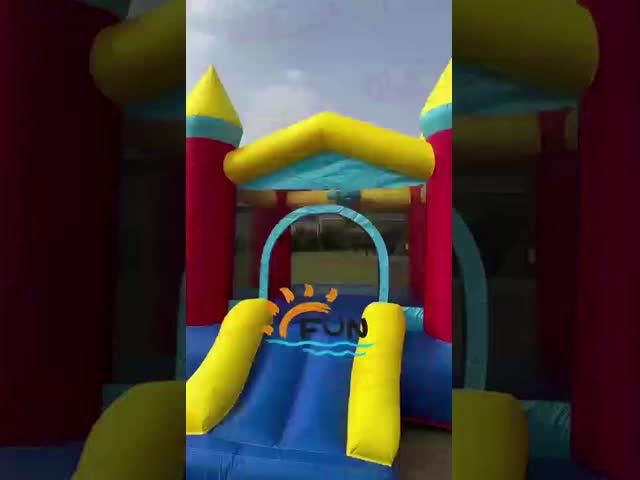 Polyester Oxford Inflatable Slide And Trampoline For Kids Fun And Exercise Combined