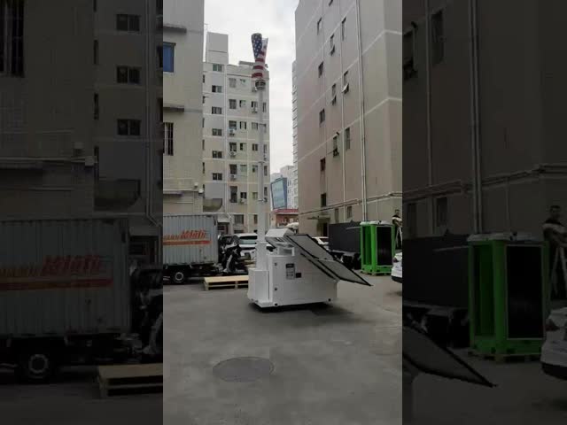 環境保護と省エネ 太陽光発電 島電源のための風力タービン付き スキッドトレーラー