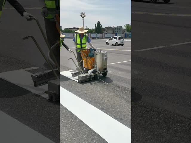 労働 押し 熱プラスチック 道路線標識機 120KG ディスペンサー付き