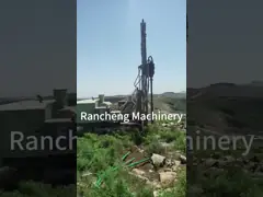 84KW Crawler Mounted Solar Pile Driver 4 Cylinders 20 - 100m Bore Depth