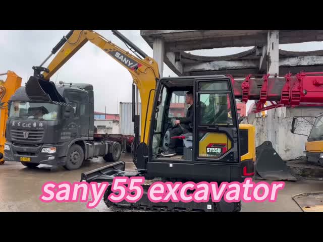 2020 Sany SY55 экскаватор использовался мини экскаватор для строительства трубопровода в Шанхае